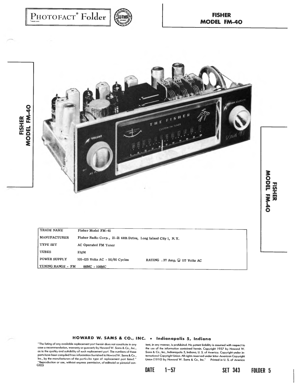 Fisher FM-40 Service manual