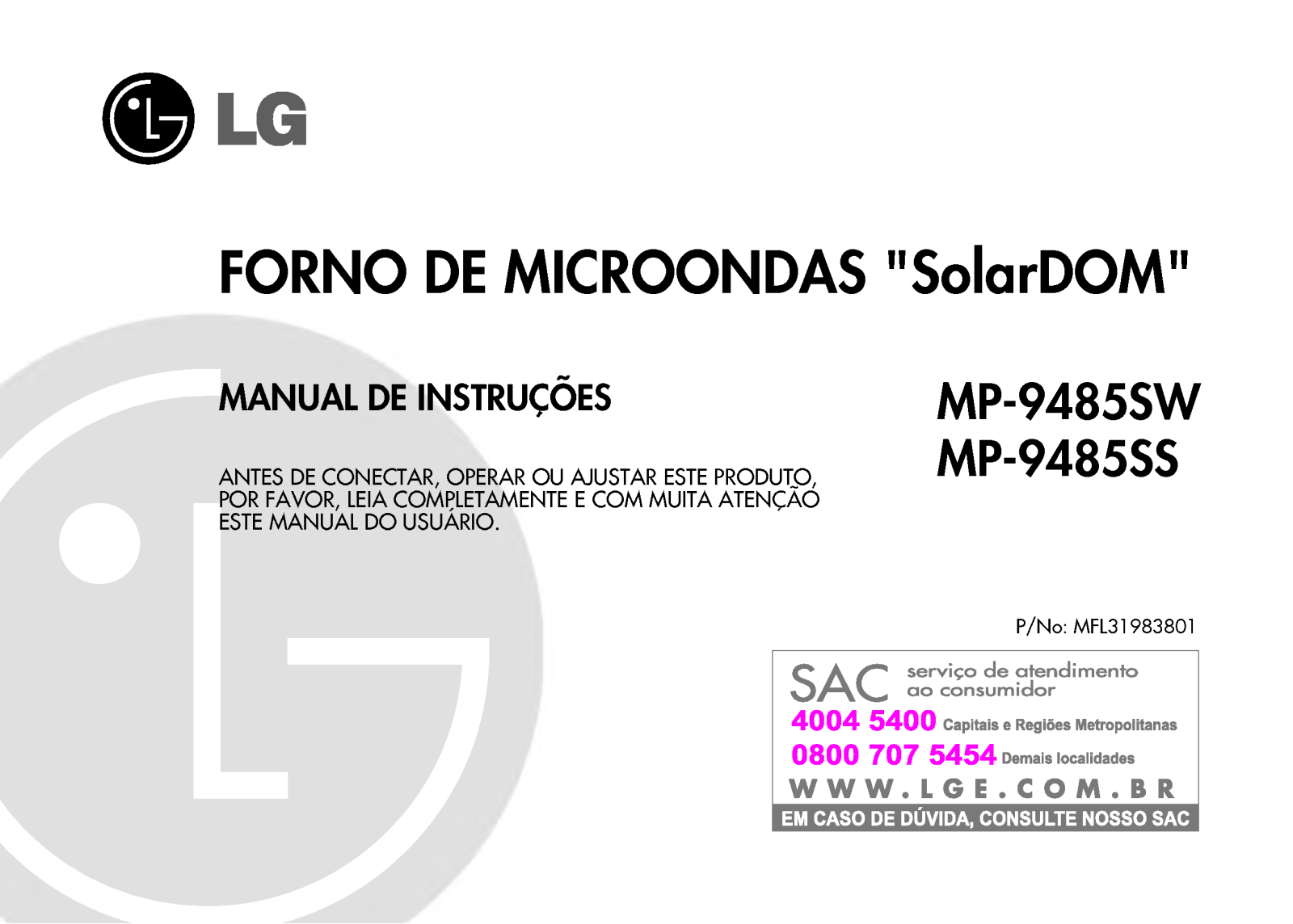 Lg MP-9485SS, MP-9485SW User Manual