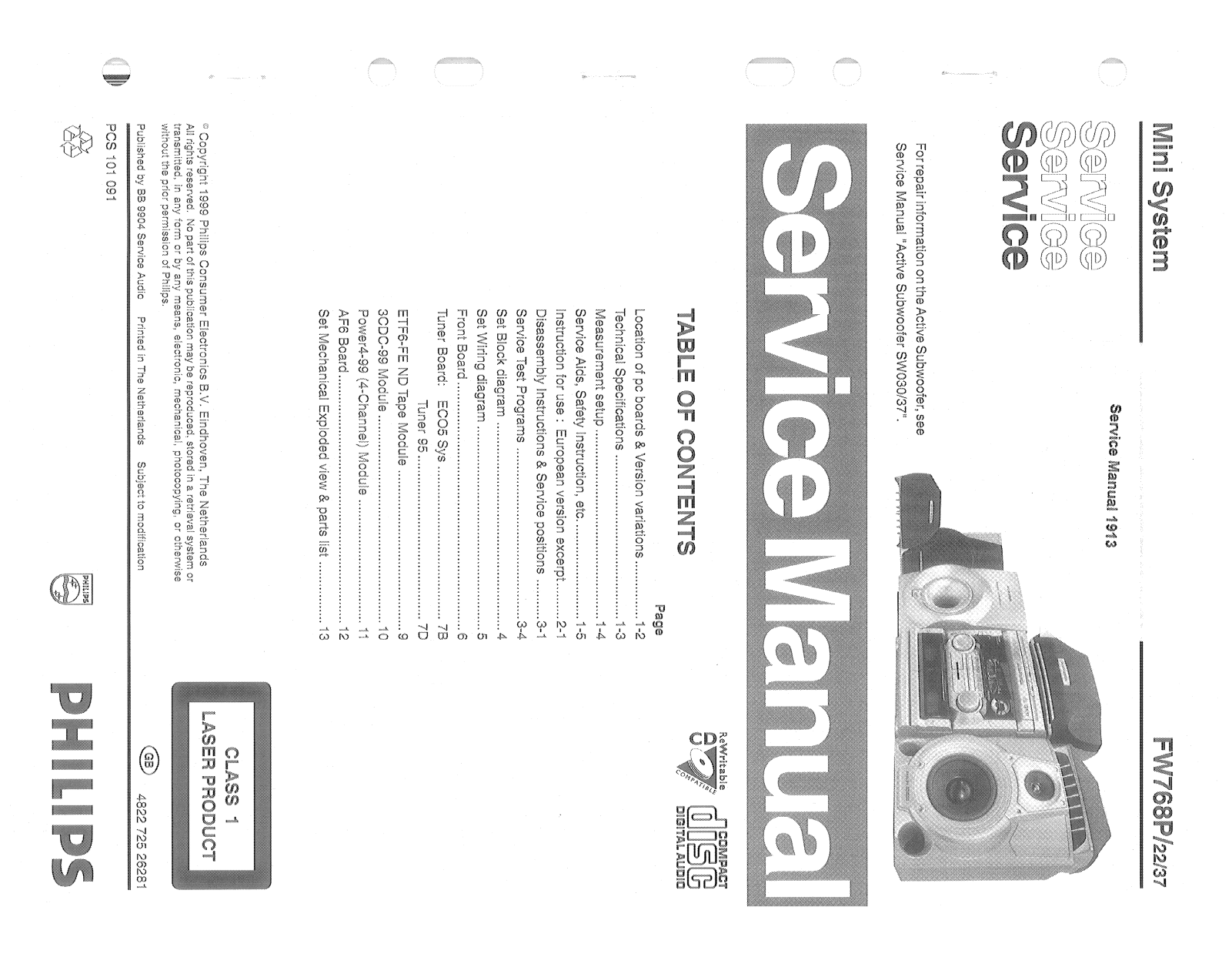 Philips FW 768P Service Manual