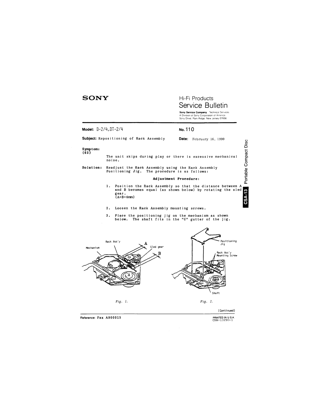 Sony D2, D4, DT2, DT4 Service Manual