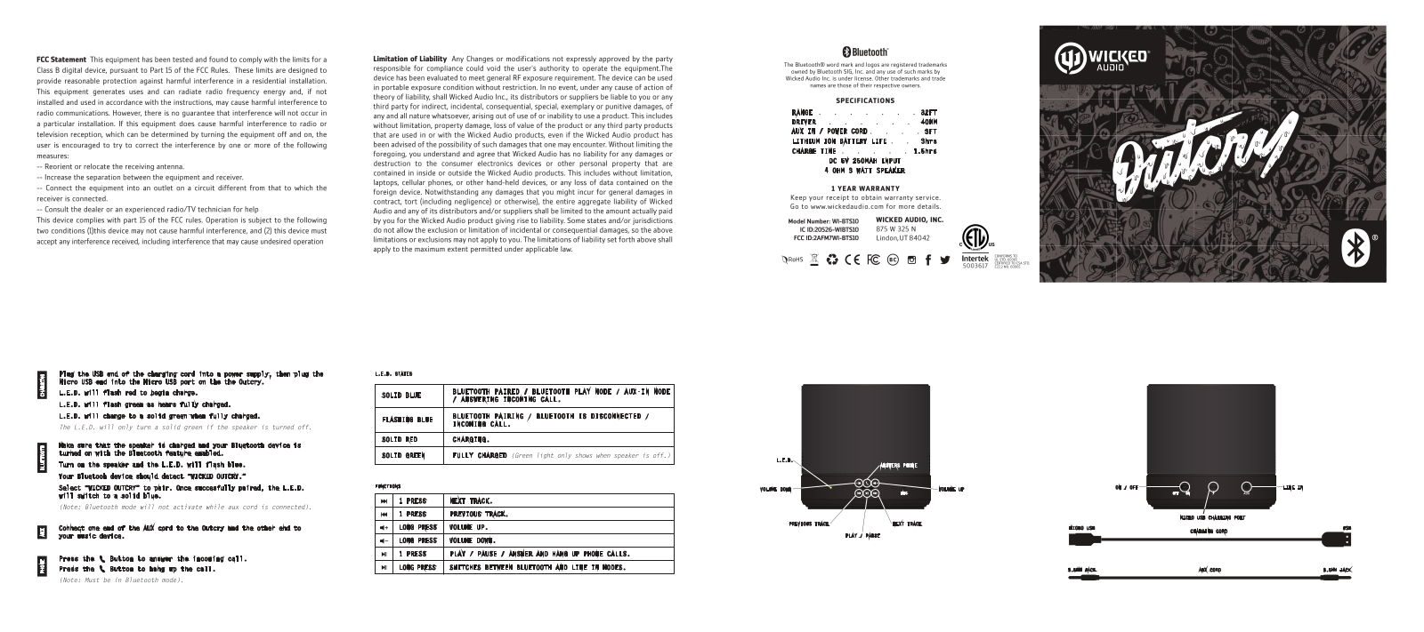 Wicked Audio WI-BTS10 User Manual