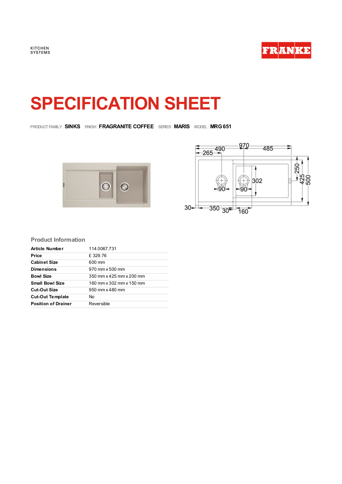 Franke Foodservice MRG 651 User Manual