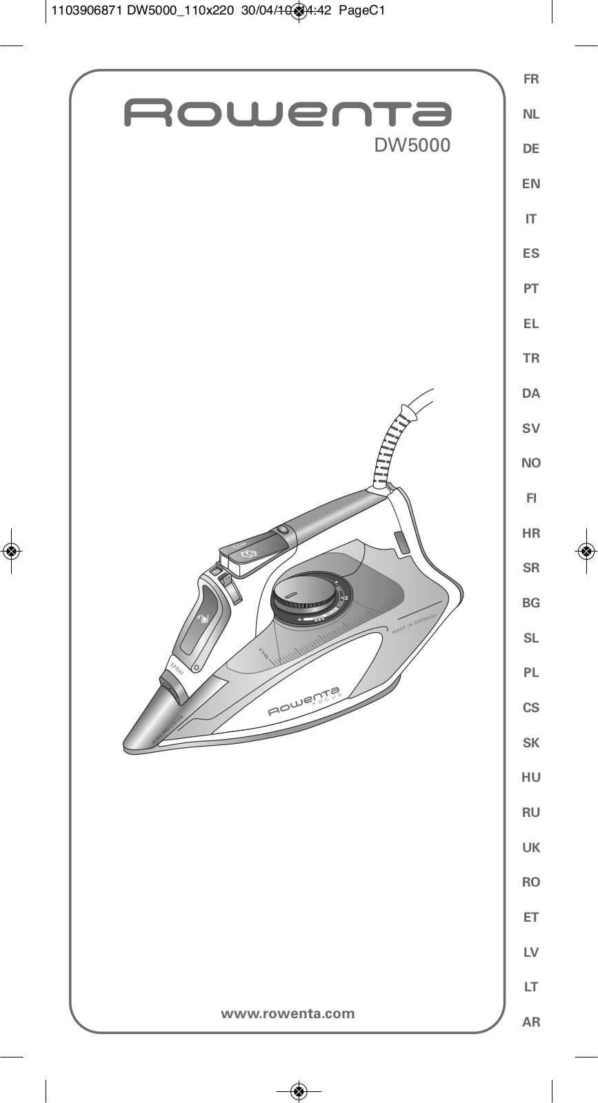 ROWENTA DW5000 User Manual