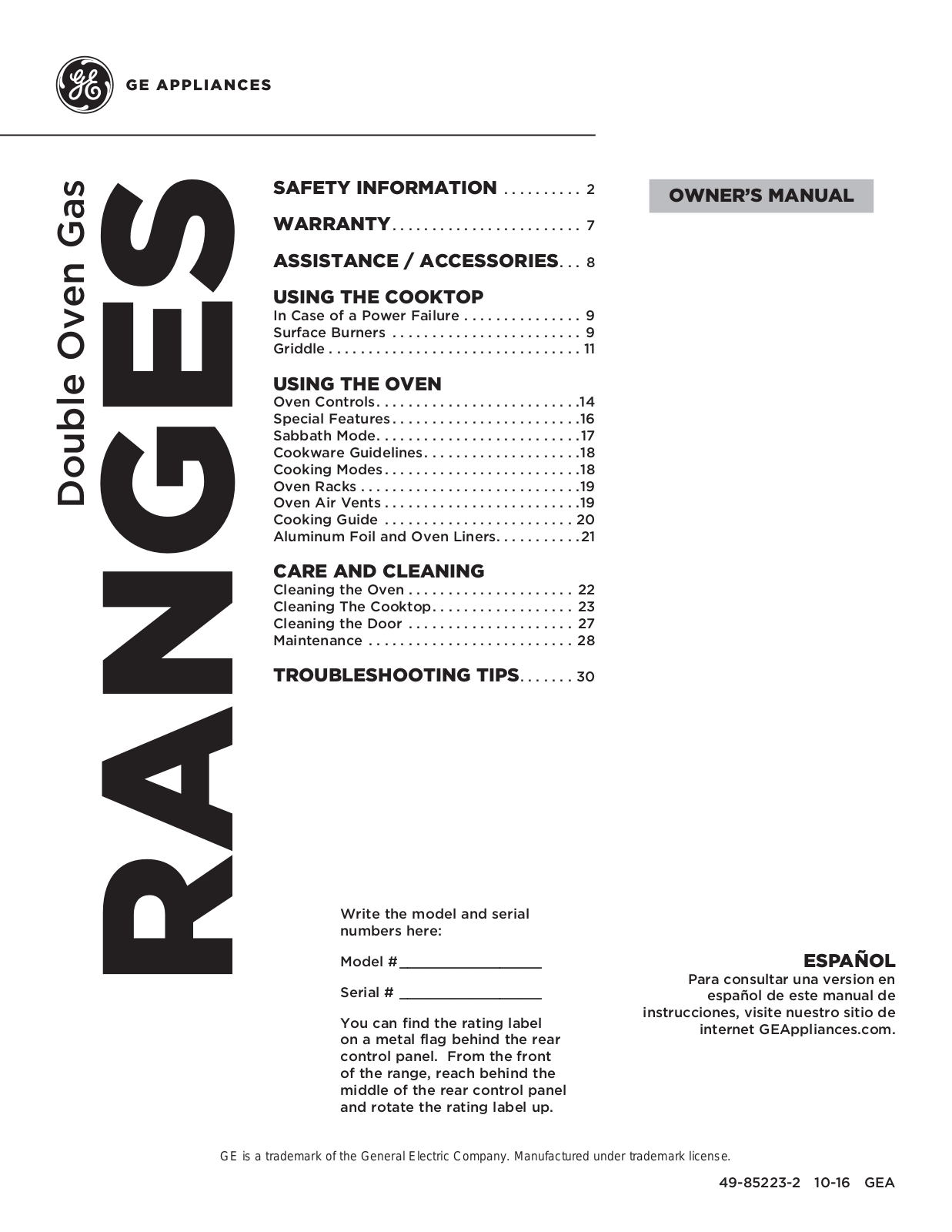 GE PGB960FEJDS, JGB860SEJSS User Manual