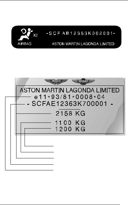 Aston Martin DB7 User Manual