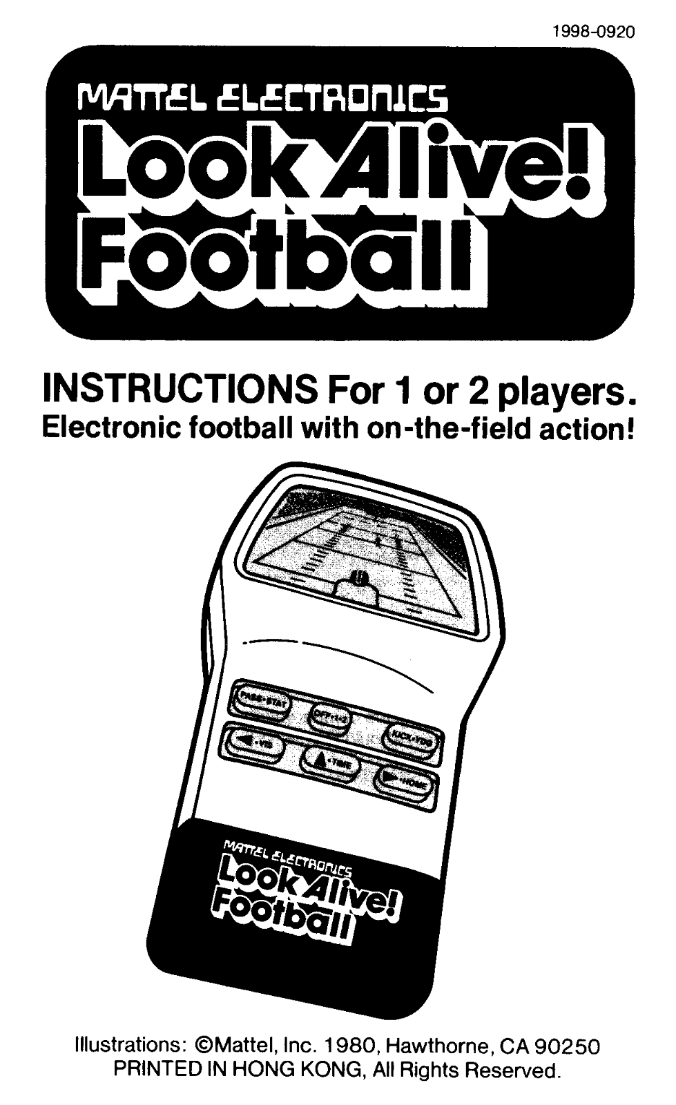 Mattel Look Alive Football User Guide