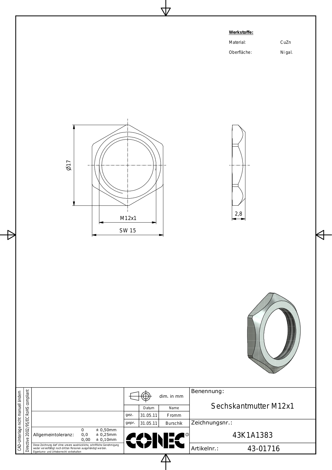 CONEC SKM M12 Datasheet - ManualMachine.com