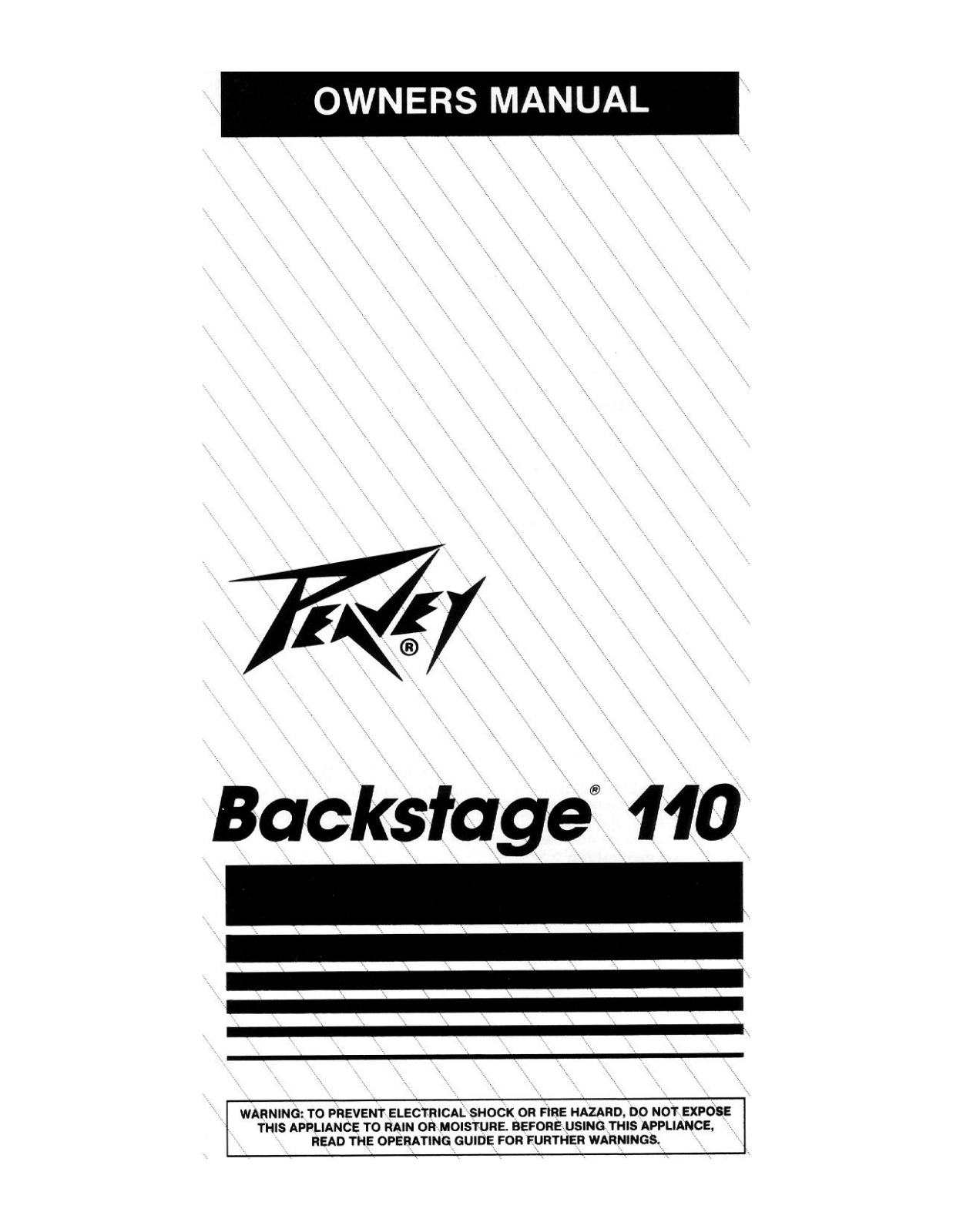 Peavey BACKSTAGE 110 Owners Manual