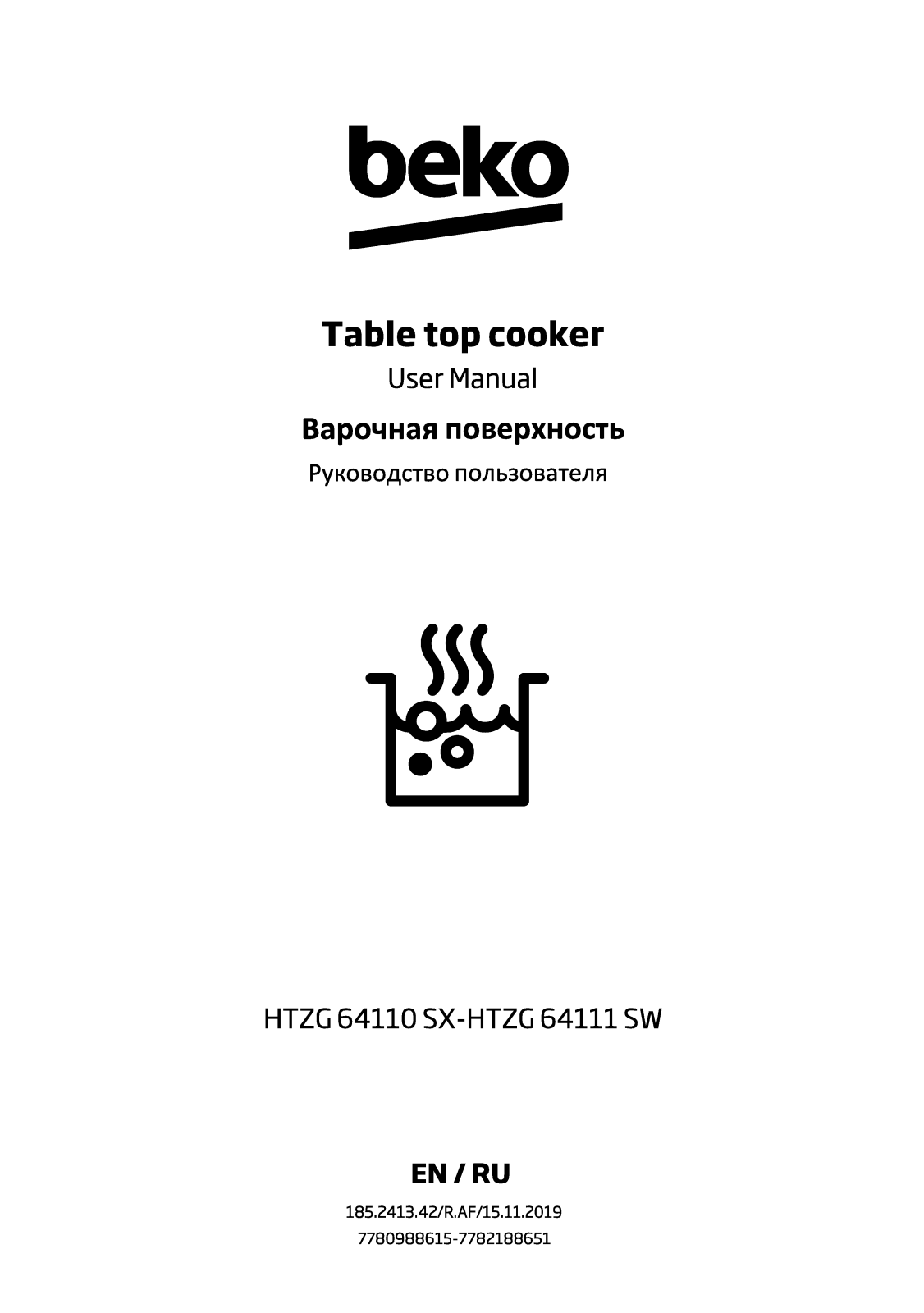 Beko HTZG64110SX, HTZG64111SW User manual