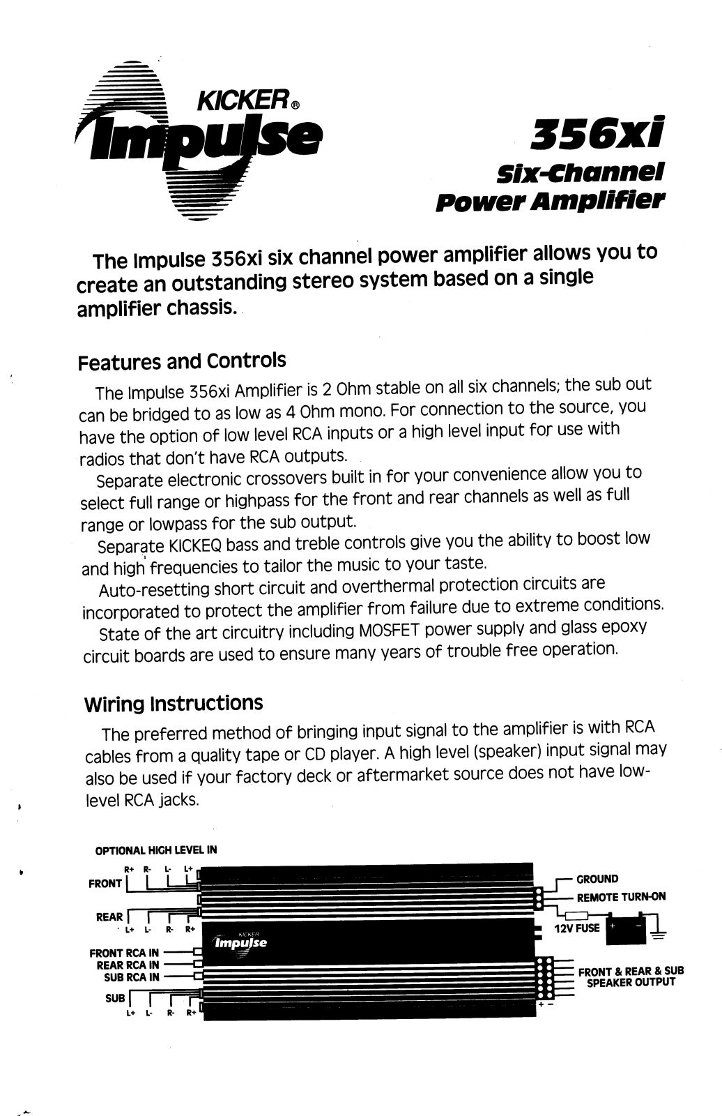 Kicker Impulse 356xi User Manual