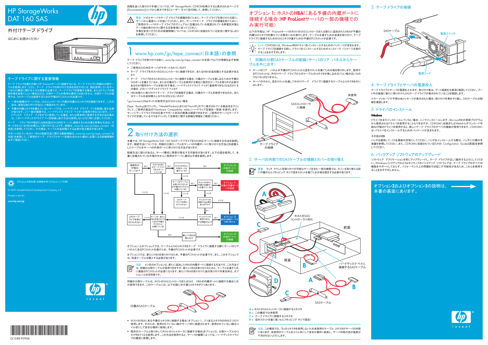 Hp STORAGEWORKS DAT 160 SAS User Manual