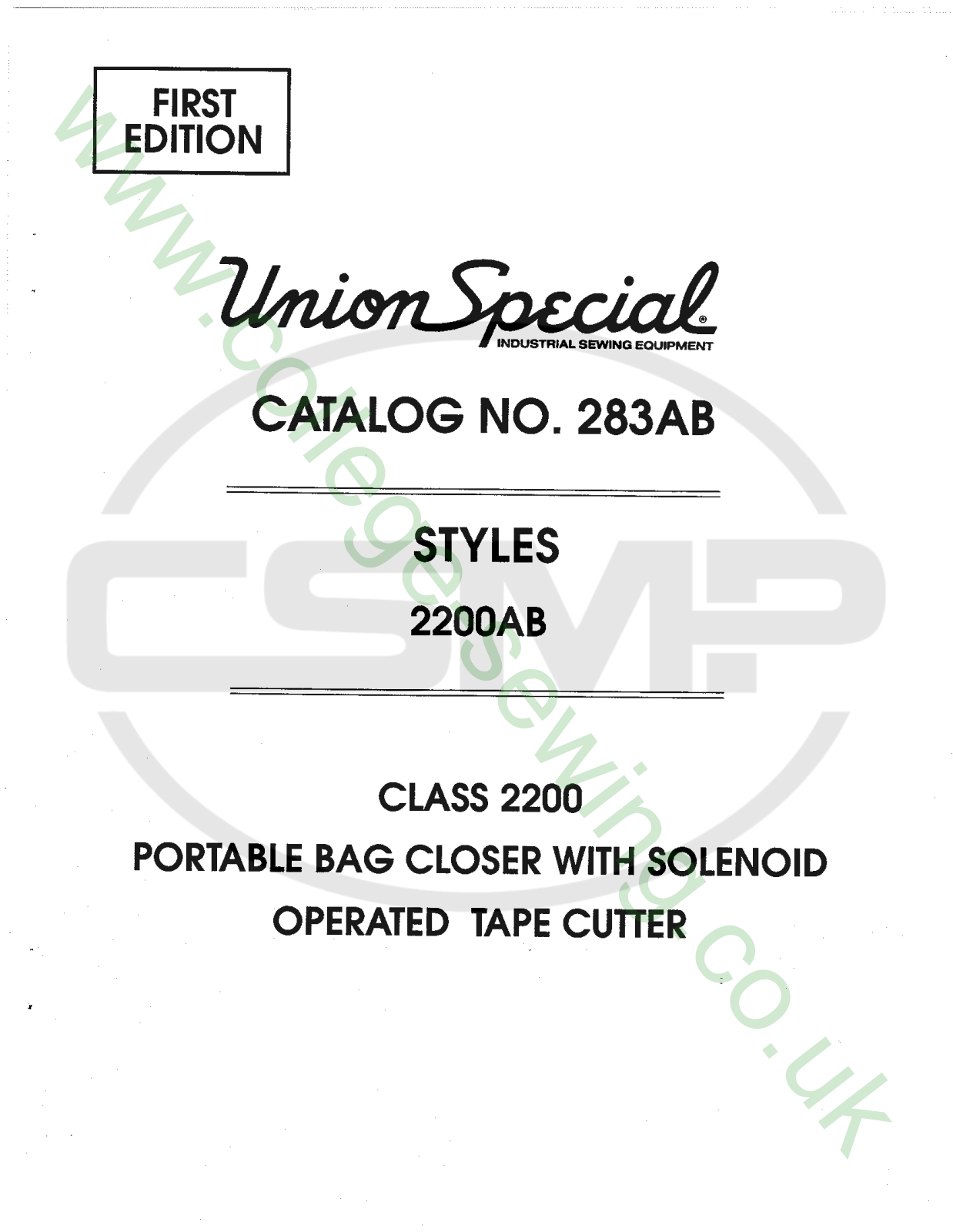 Union Special 283AB Parts Book