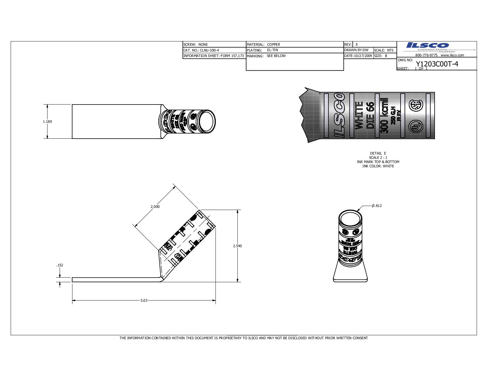 Ilsco CLNU-300-4 Data sheet