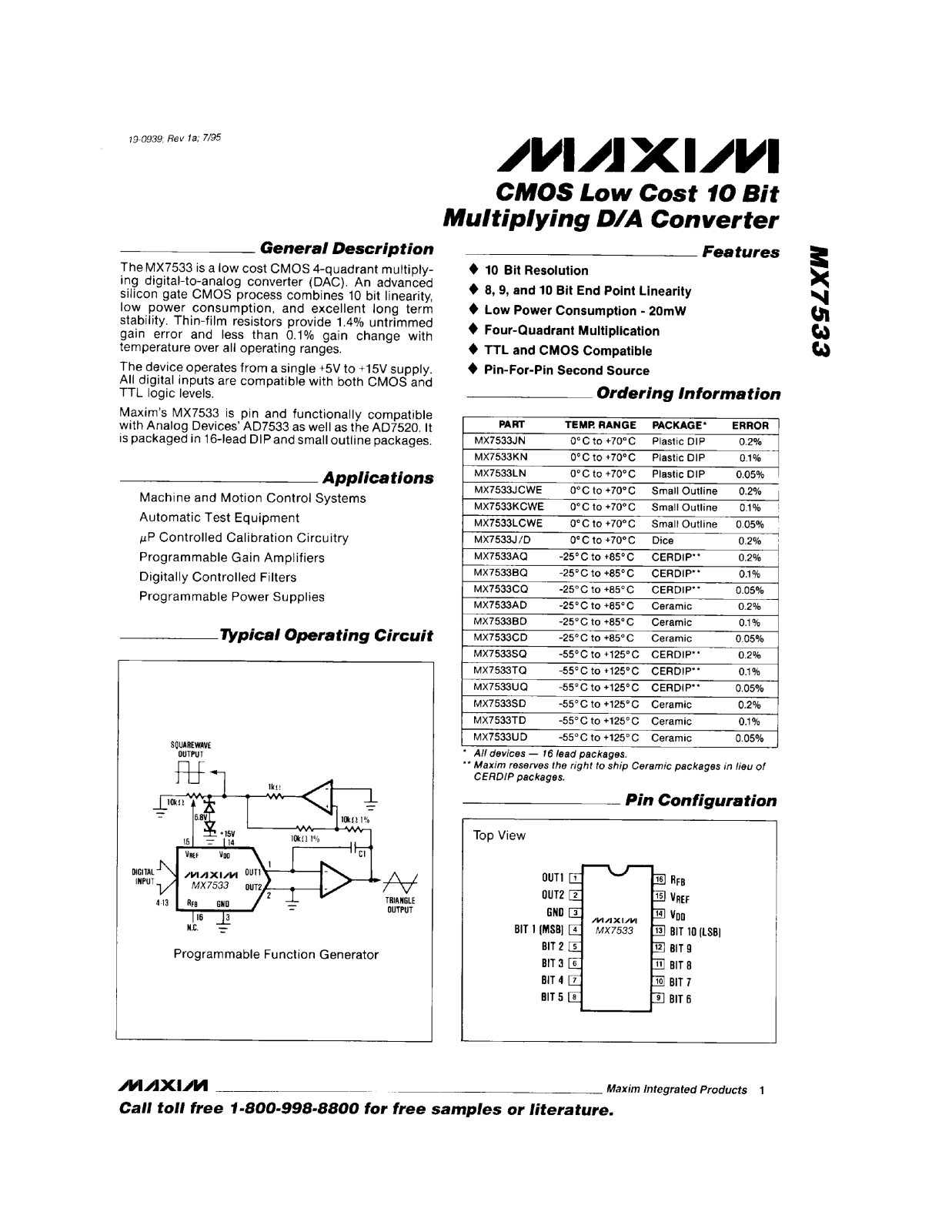 Rainbow Electronics MX7533 User Manual