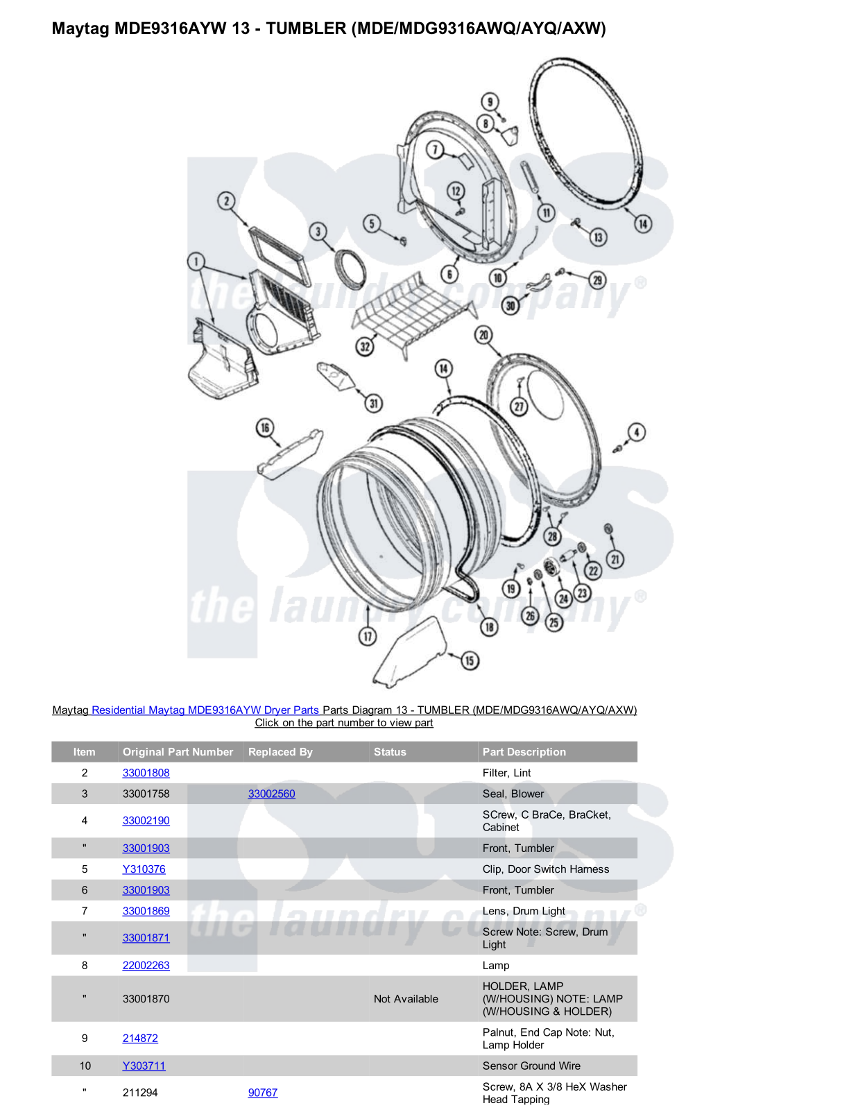 Maytag MDE9316AYW Parts Diagram