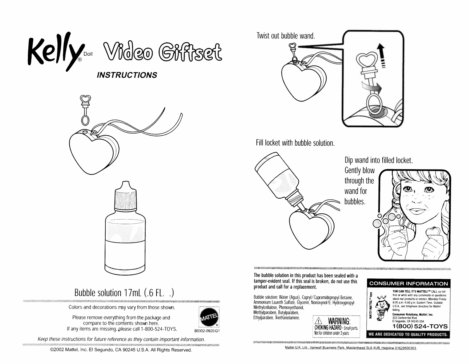 Fisher-Price B0302 Instruction Sheet