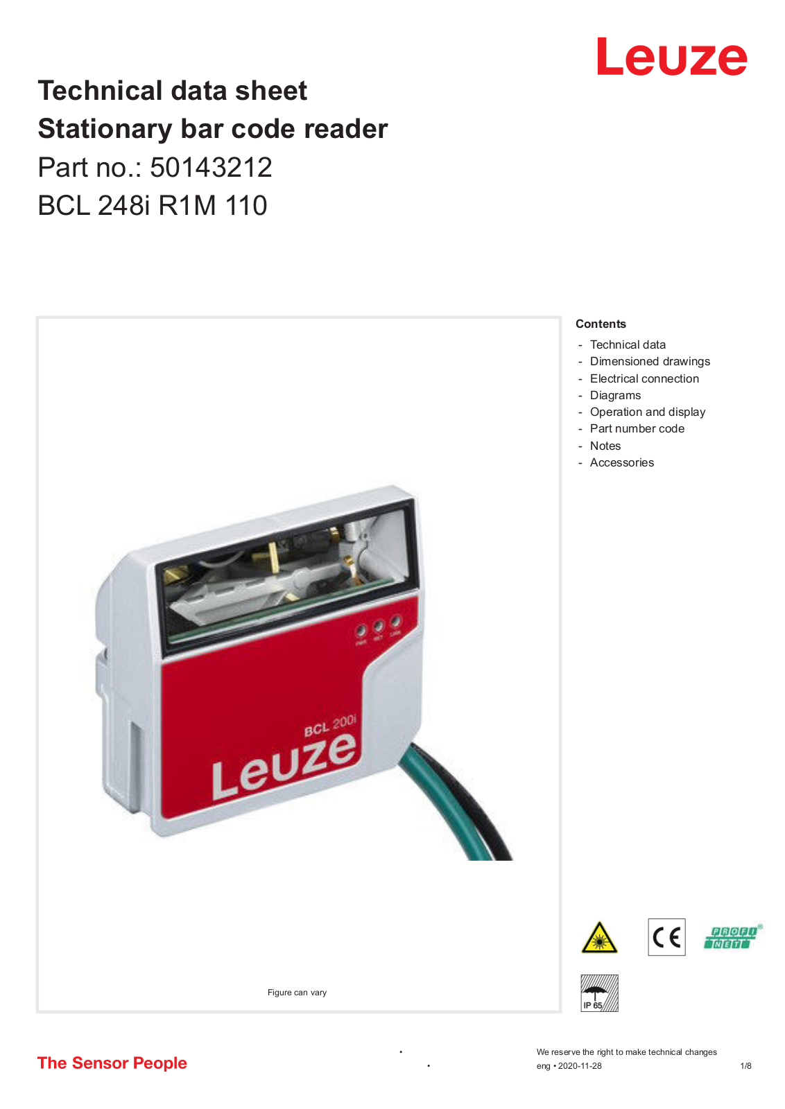 Leuze 50143212 Data Sheet