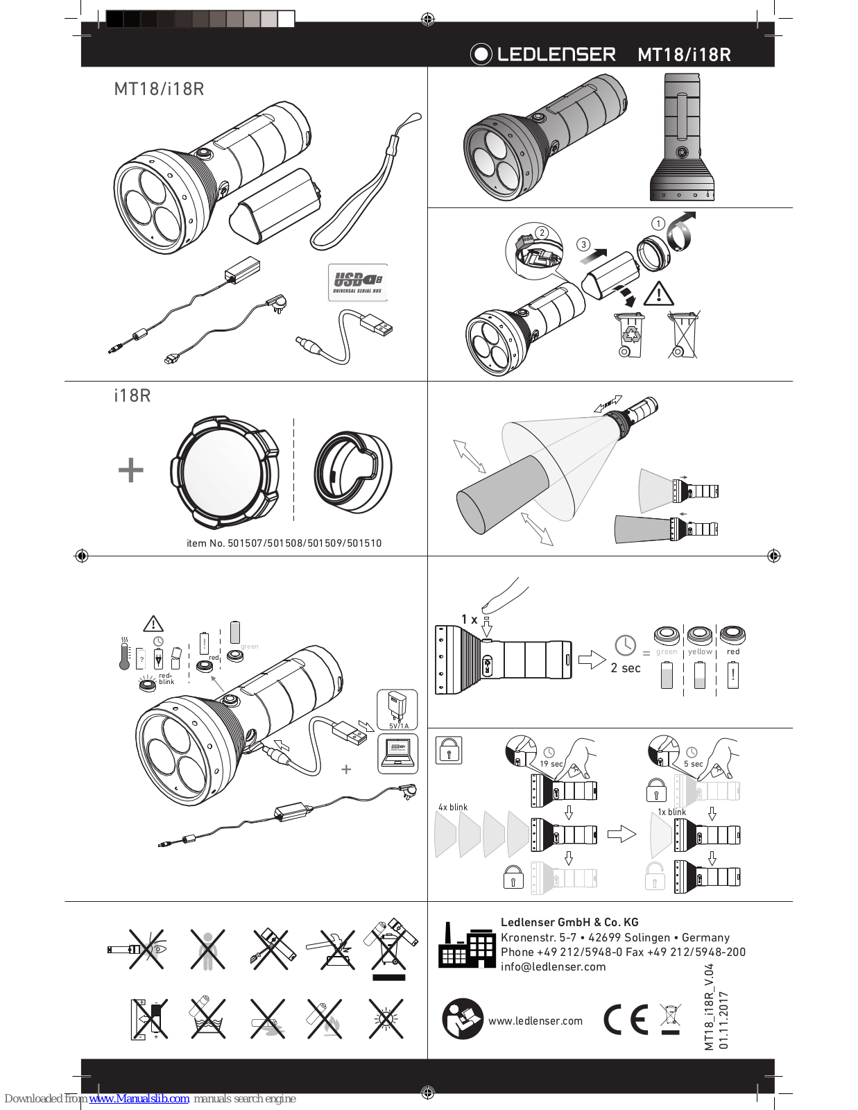 Led Lenser MT18, i18R User Manual