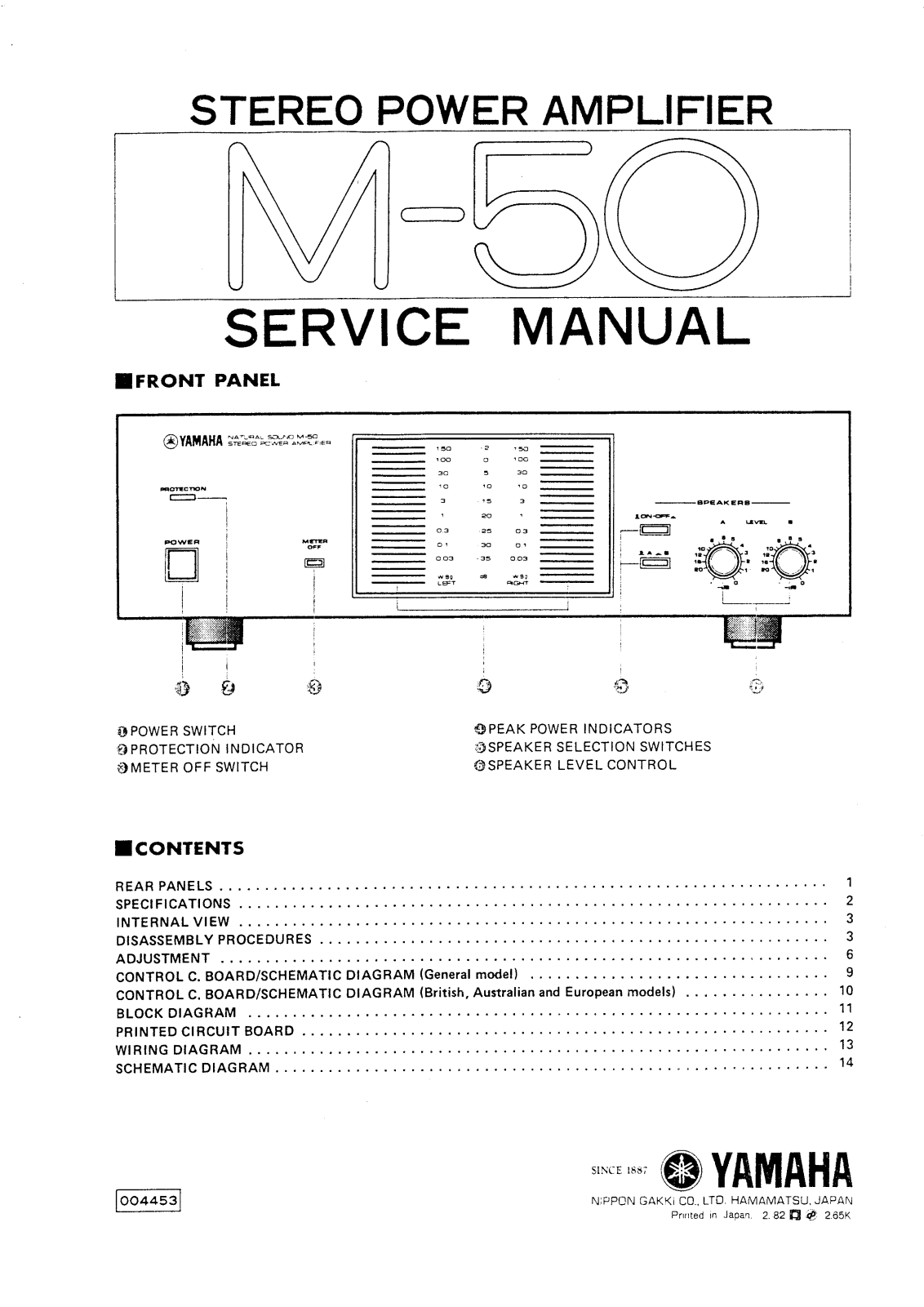 Yamaha M50 Service Manual