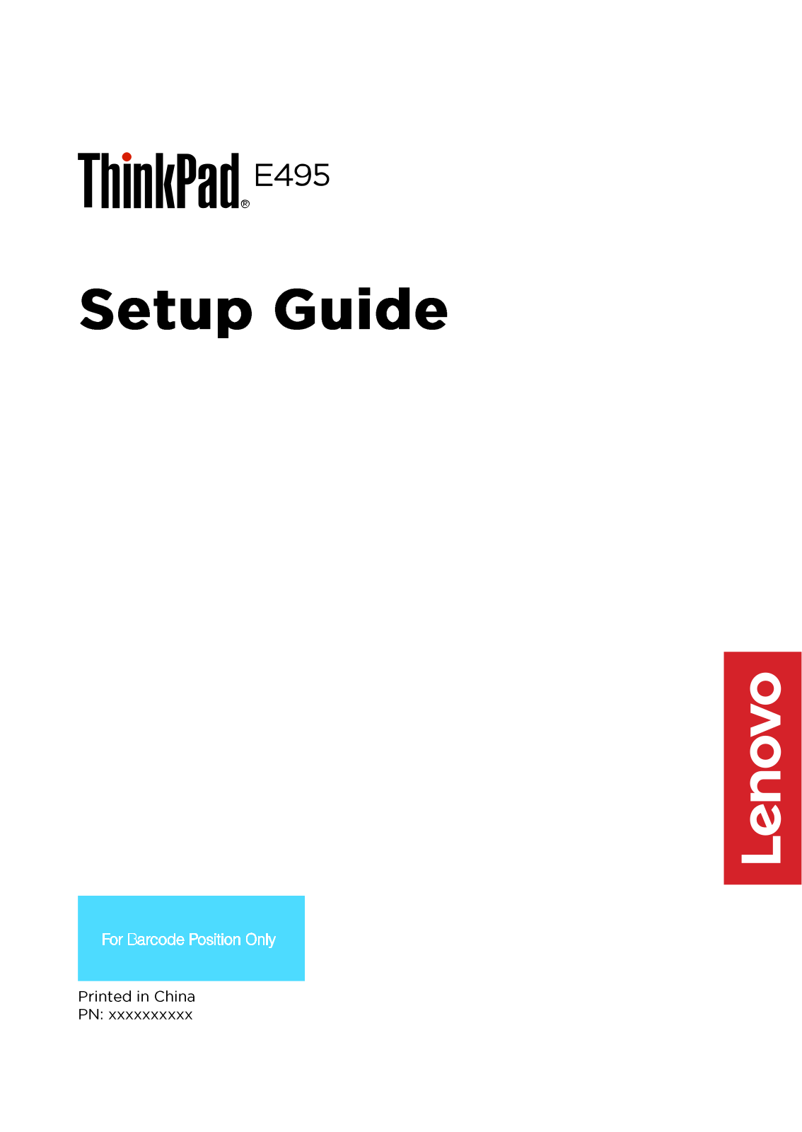 Lenovo ThinkPad E495 Setup Guide