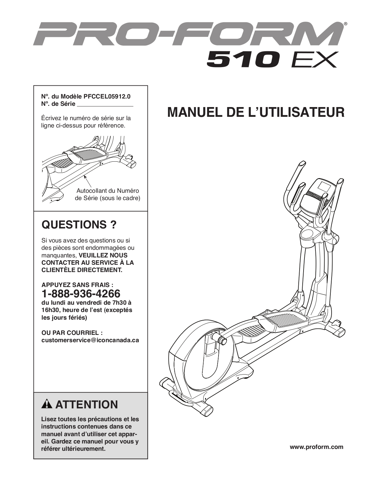 ProForm PFCCEL059120 User Manual