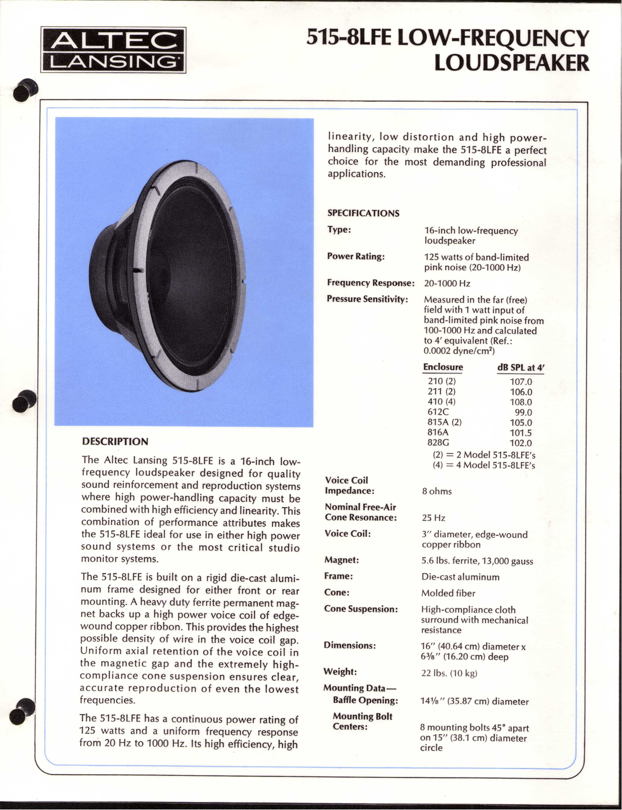 Altec lansing 515-8LFE User Manual