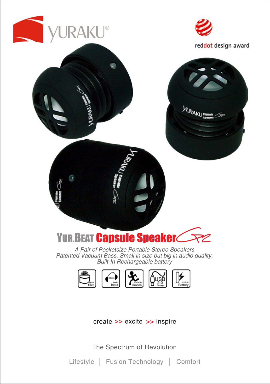 Yuraku YUR.BEAT CAPSULE SPEAKER G2 specification