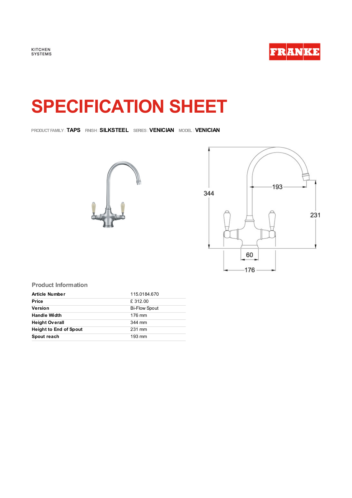 Franke Foodservice VENICIAN User Manual