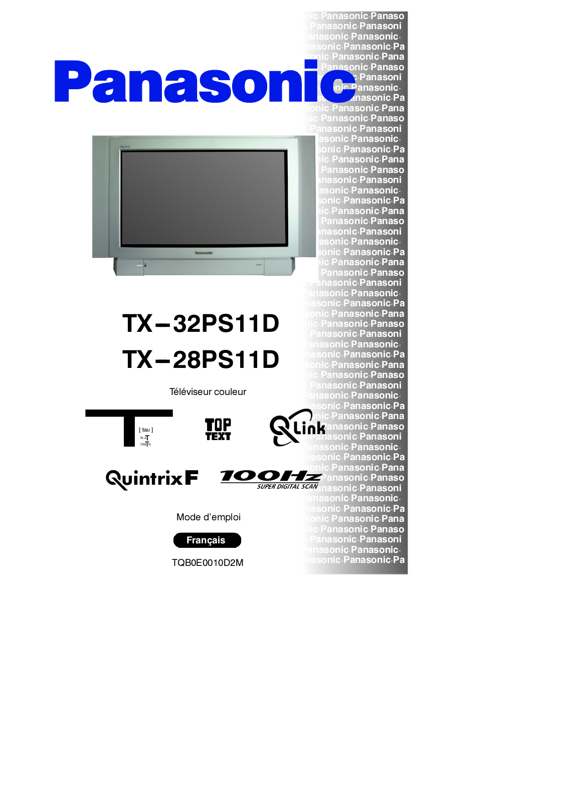 PANASONIC TX-32PS11D, TX-28PS11D User Manual