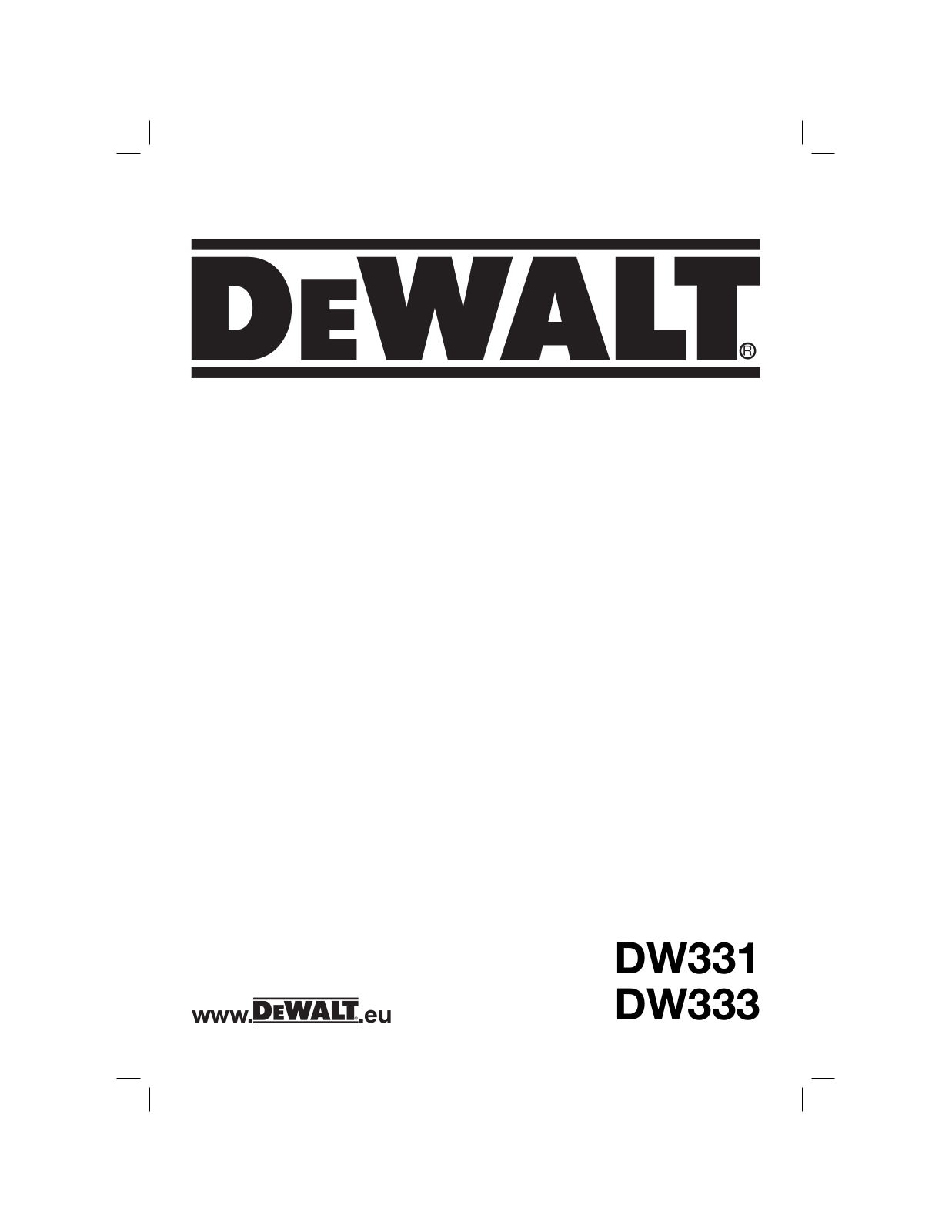 DeWalt DW331, DW333 User Manual