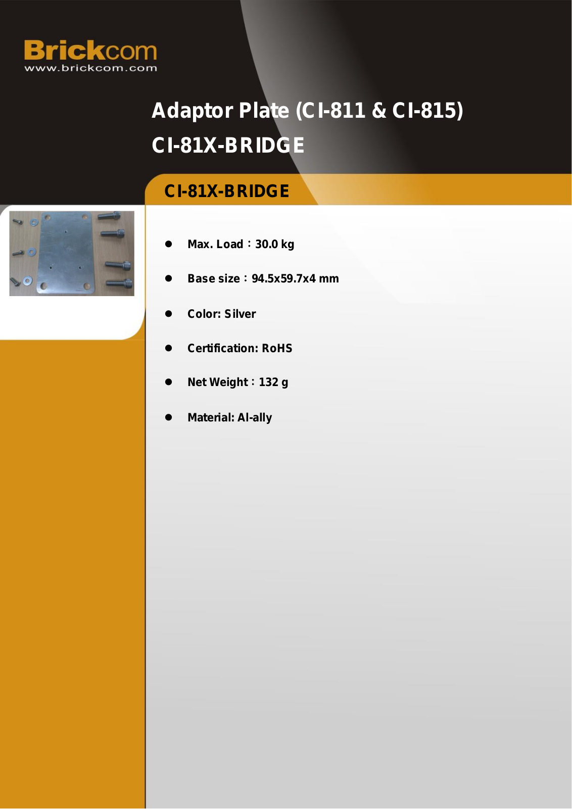 Brickcom CI-81X-Bridge Specsheet - ManualMachine.com