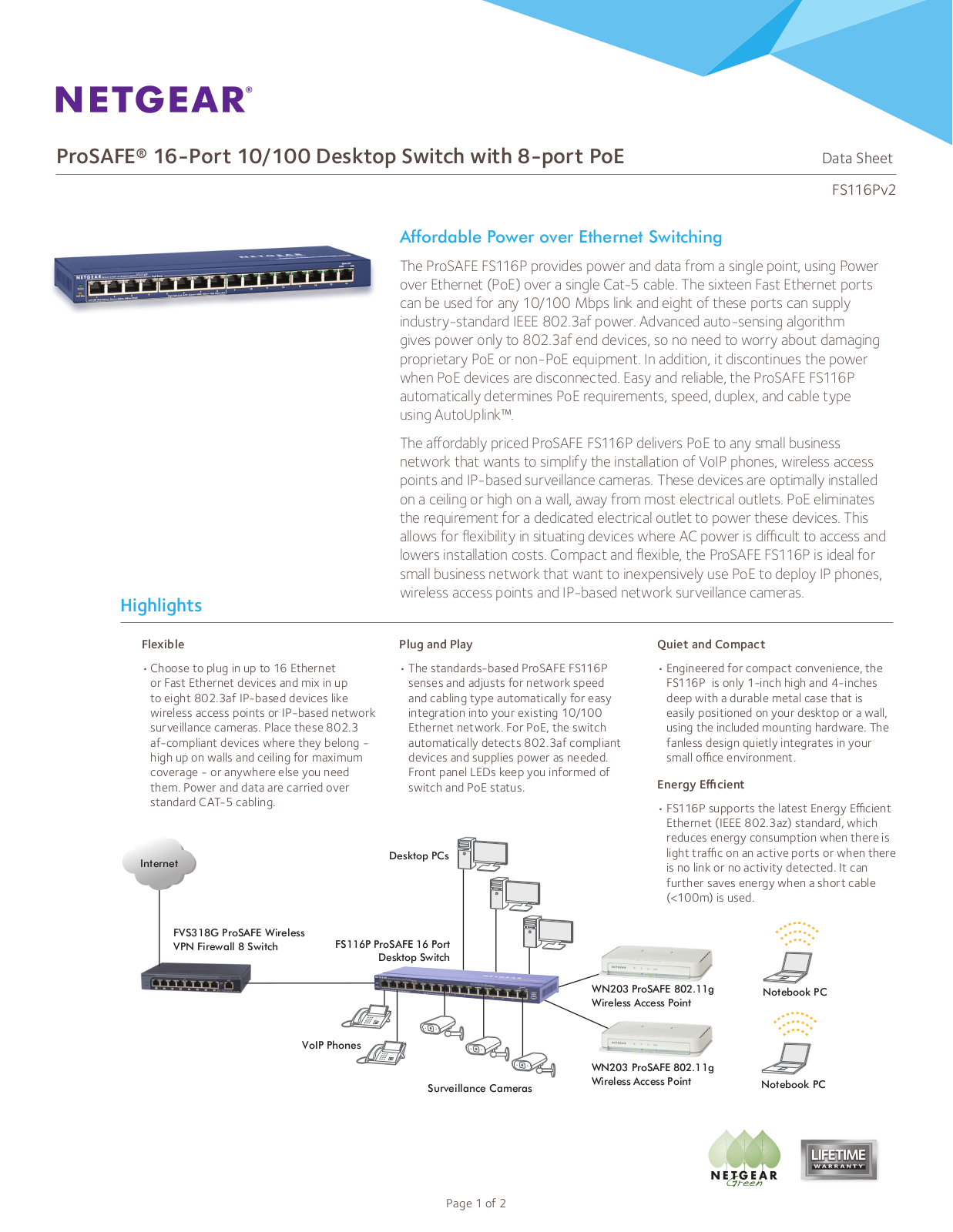 Netgear FS116P User Manual