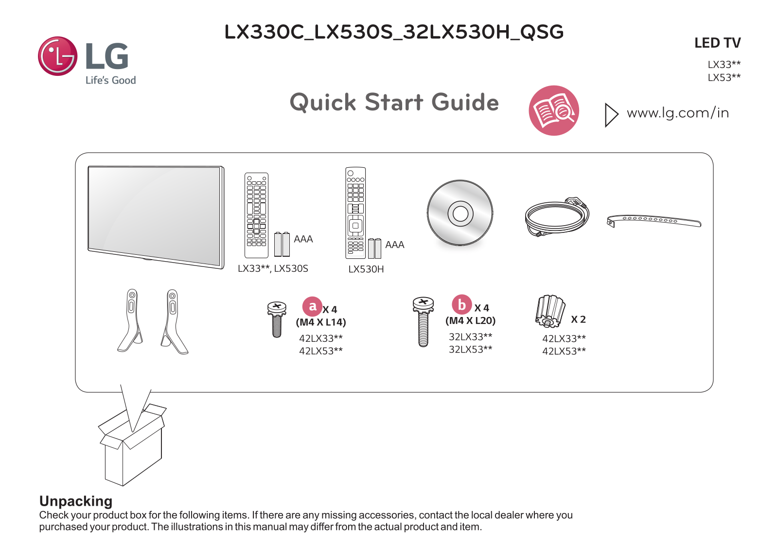 LG 32LX330C-TA QUICK SETUP GUIDE