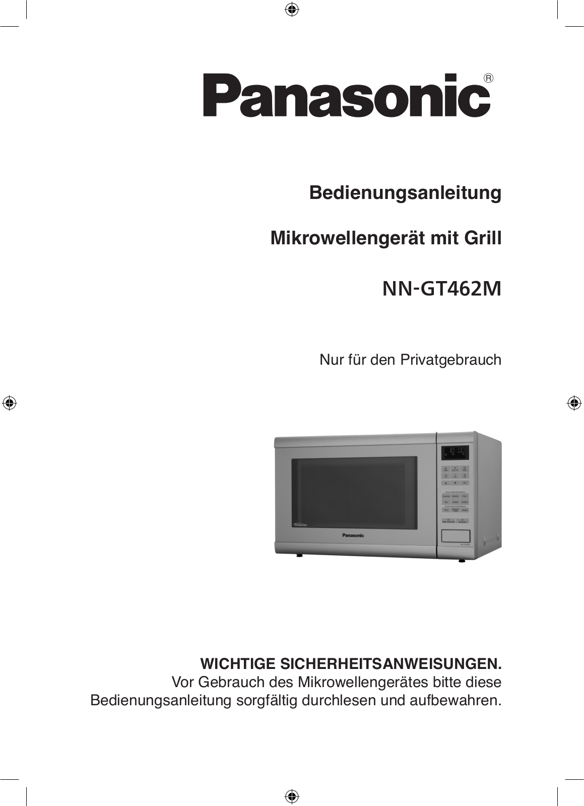 Panasonic NN-GT462M User Manual