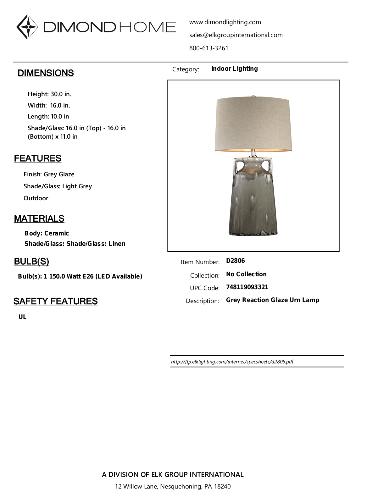 ELK Home D2806 User Manual