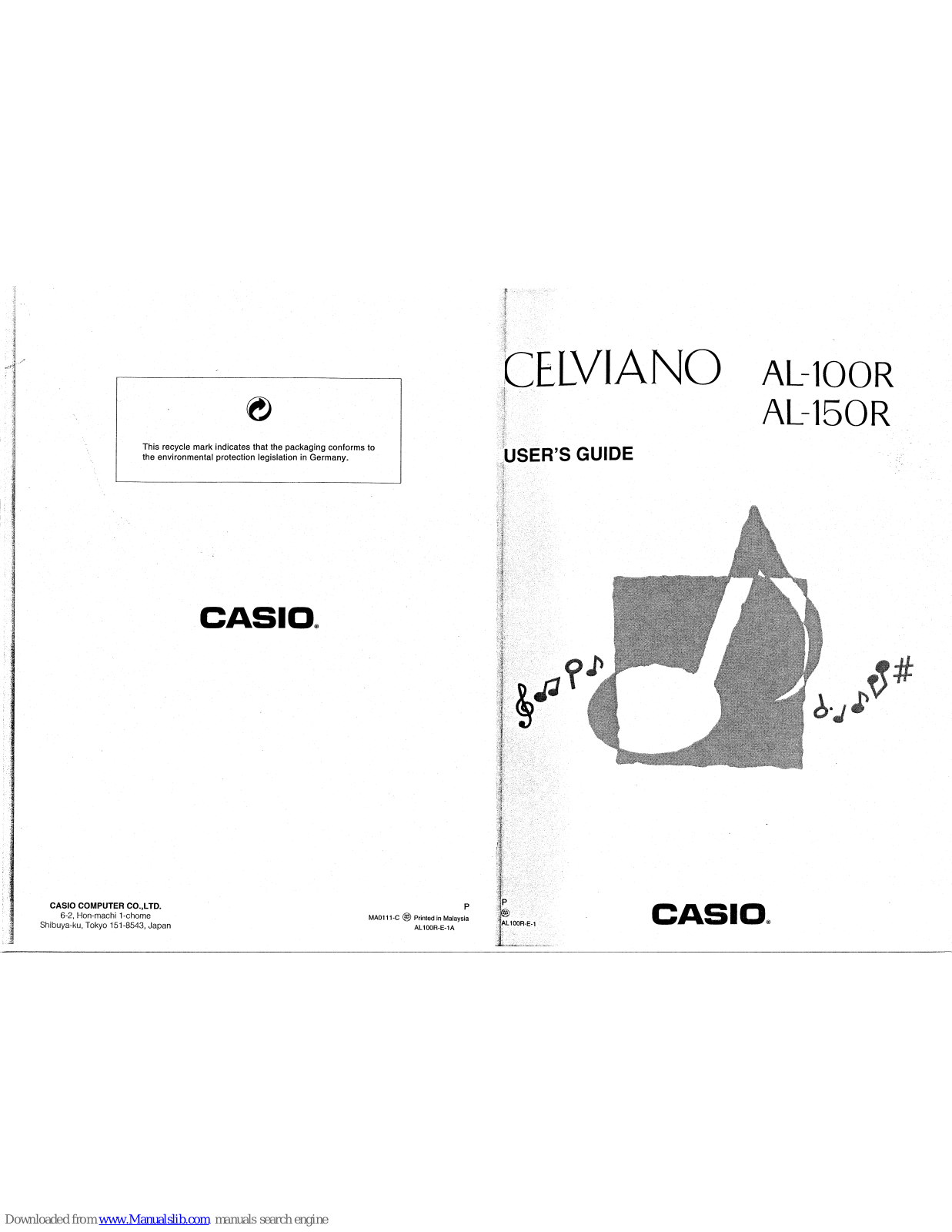 Casio Celviano AL-100R, Celviano AL-150R User Manual