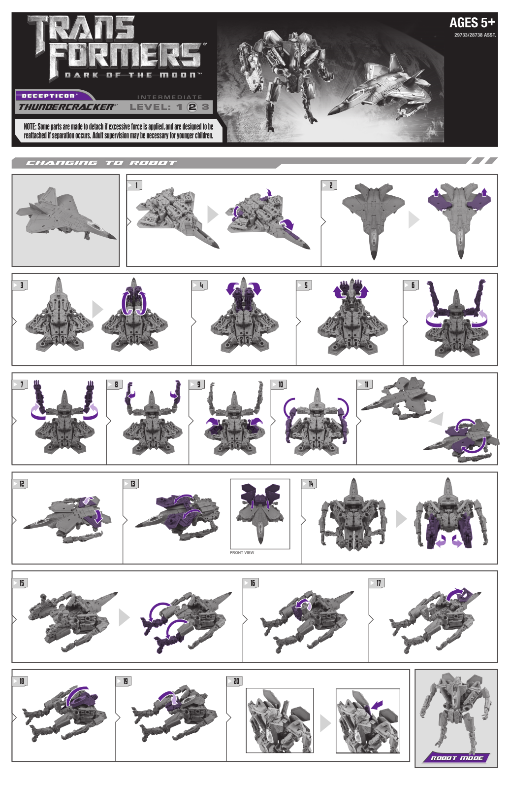 HASBRO Transformers DOTM Thundercracker User Manual