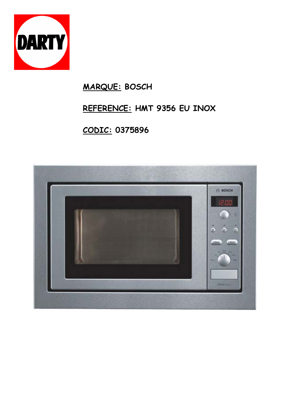 Bosch HMT9356 User Manual