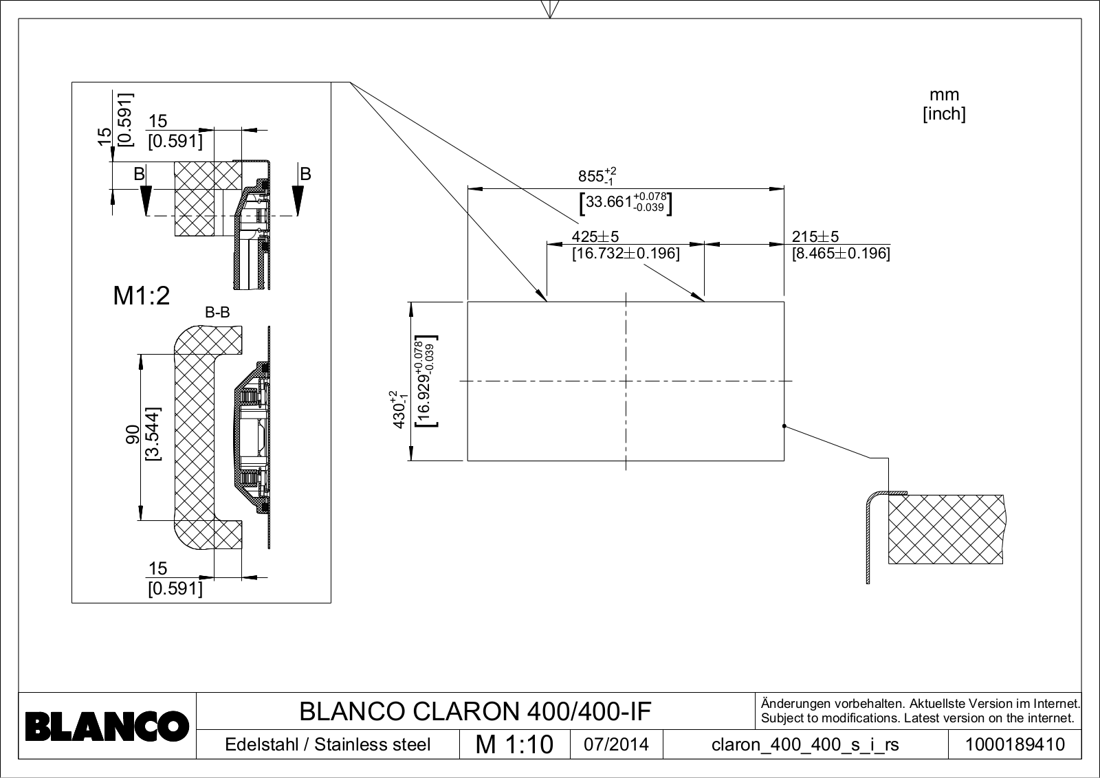 Blanco CLARON 400/400-IF User guide