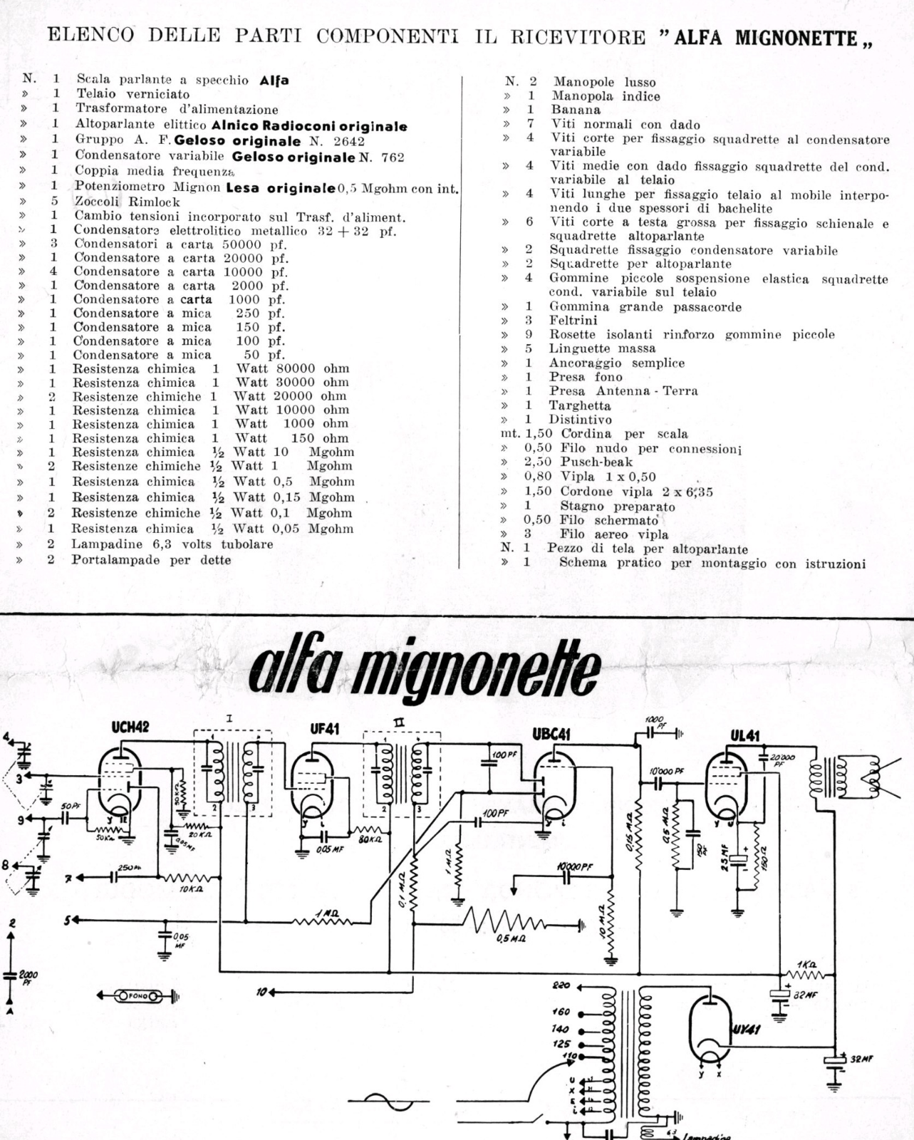 Alfa Radio mignonette schematic - ManualMachine.com