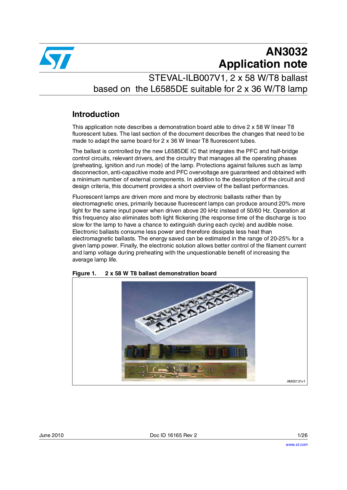 ST AN3032 APPLICATION NOTE