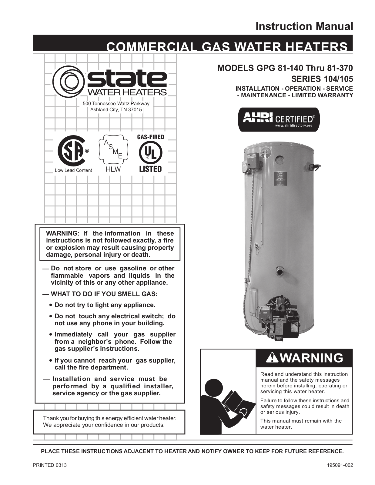 State GPG 81-140 Service Manual