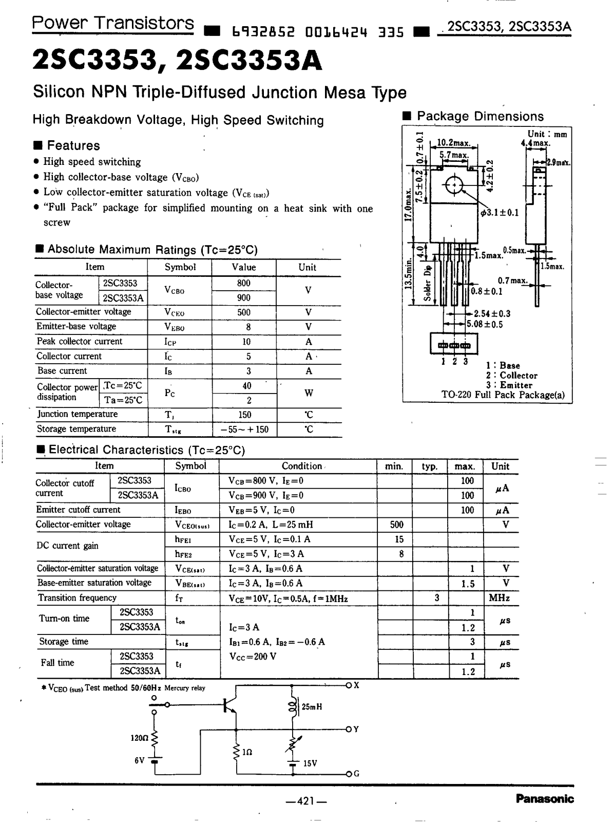 Datasheet 2SC3353 Specification - ManualMachine.com