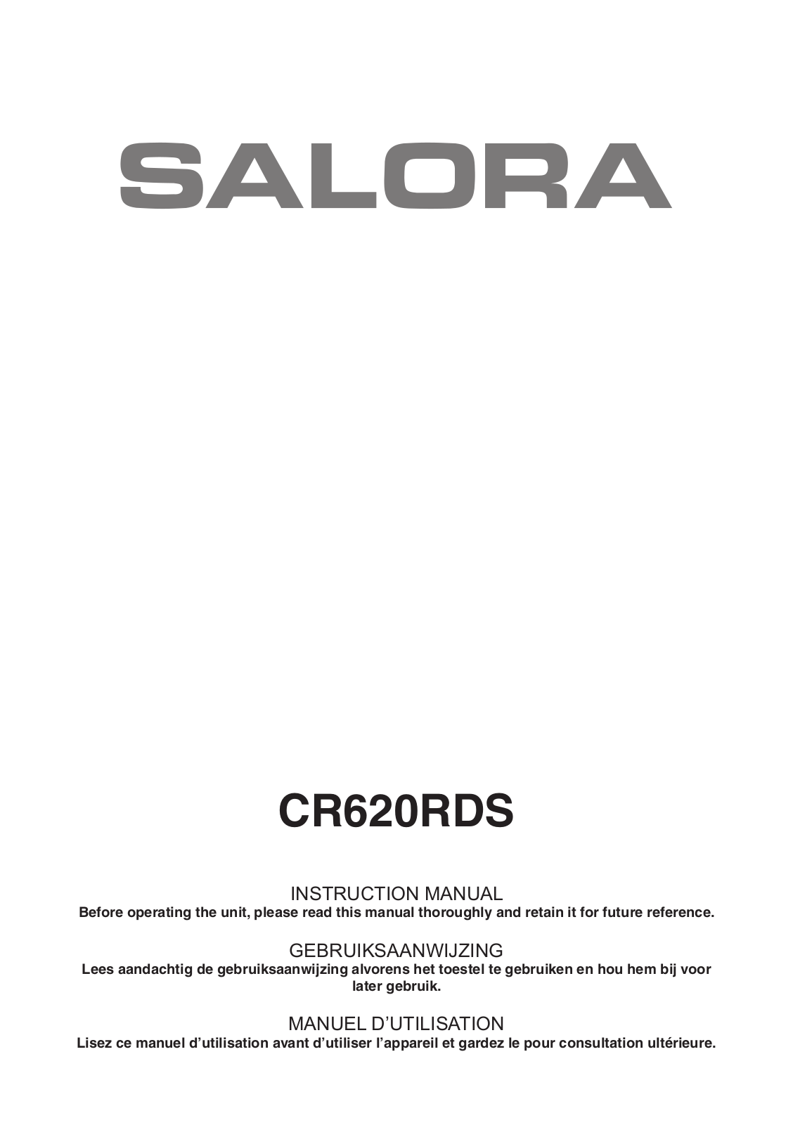 Salora CR620RDS User Manual