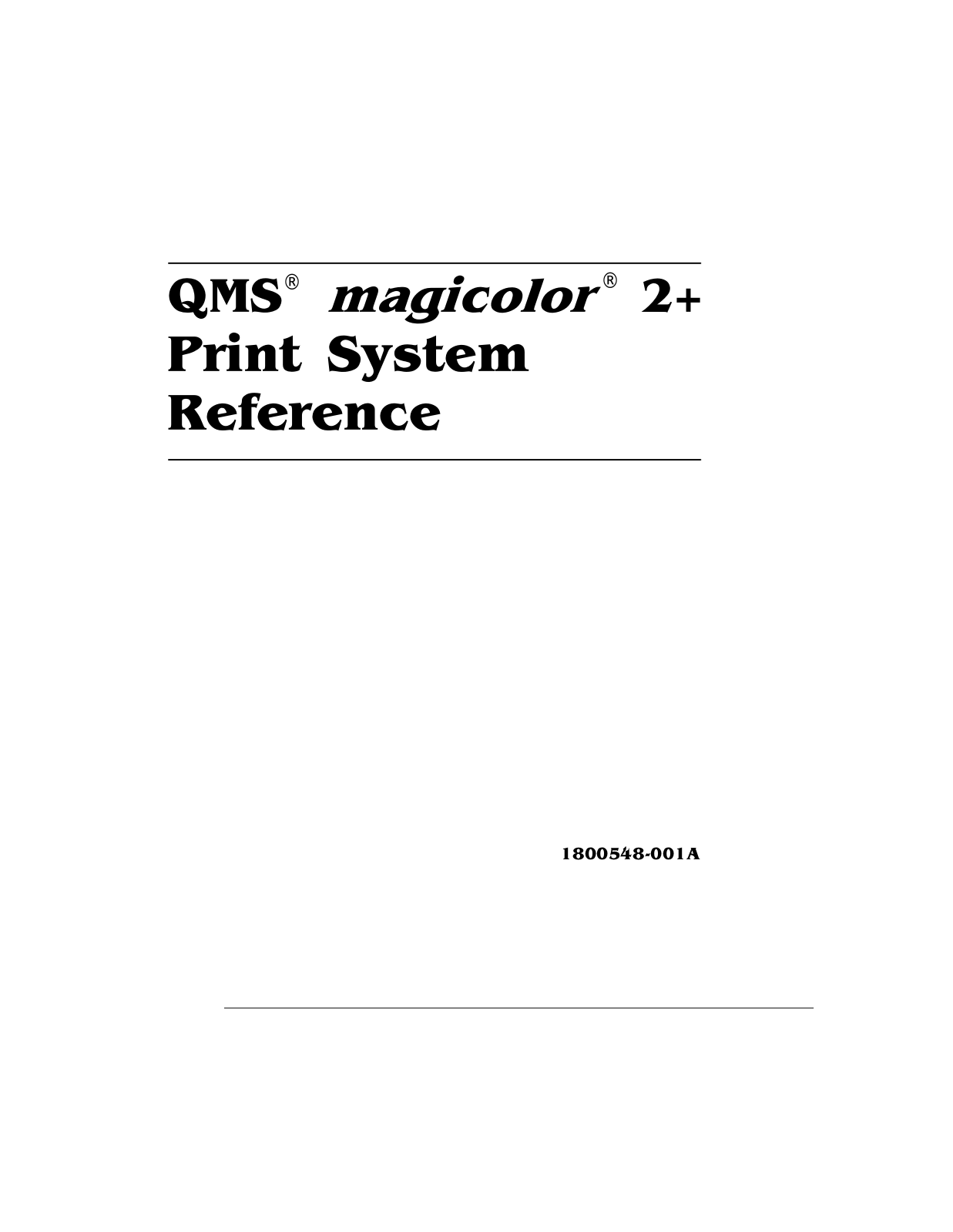 KONICA MINOLTA QMS magic 2 plus Reference Guide