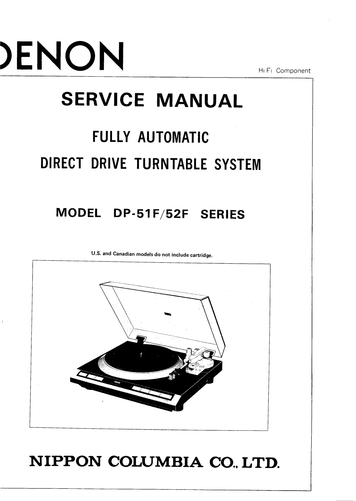 Denon DP-51F, DP-52F Service Manual