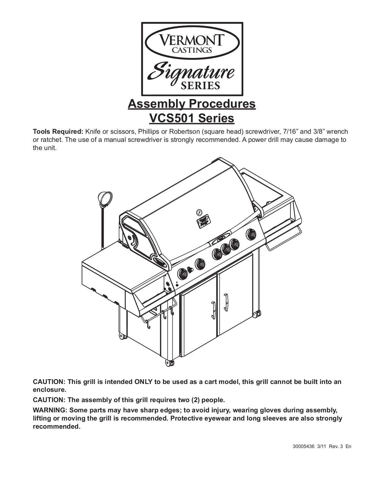 Vermont Casting VCS501 User Manual