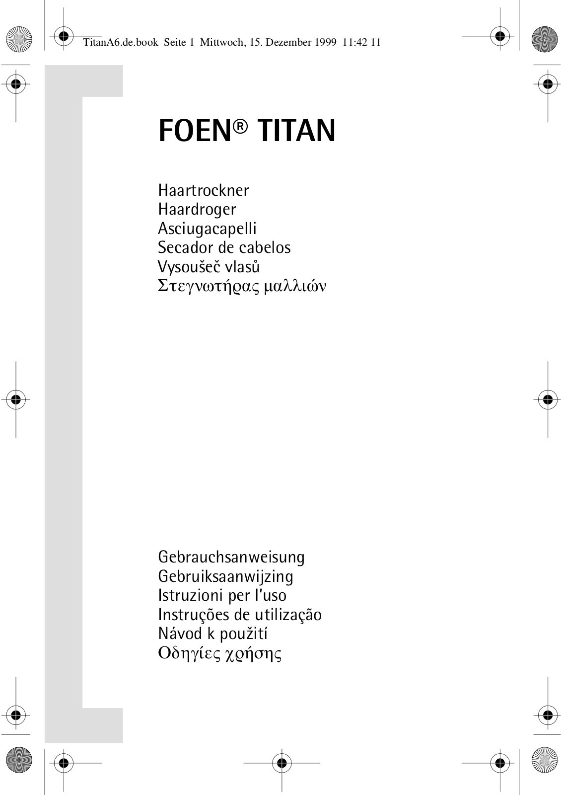 AEG FOENTITAN1800 User Manual