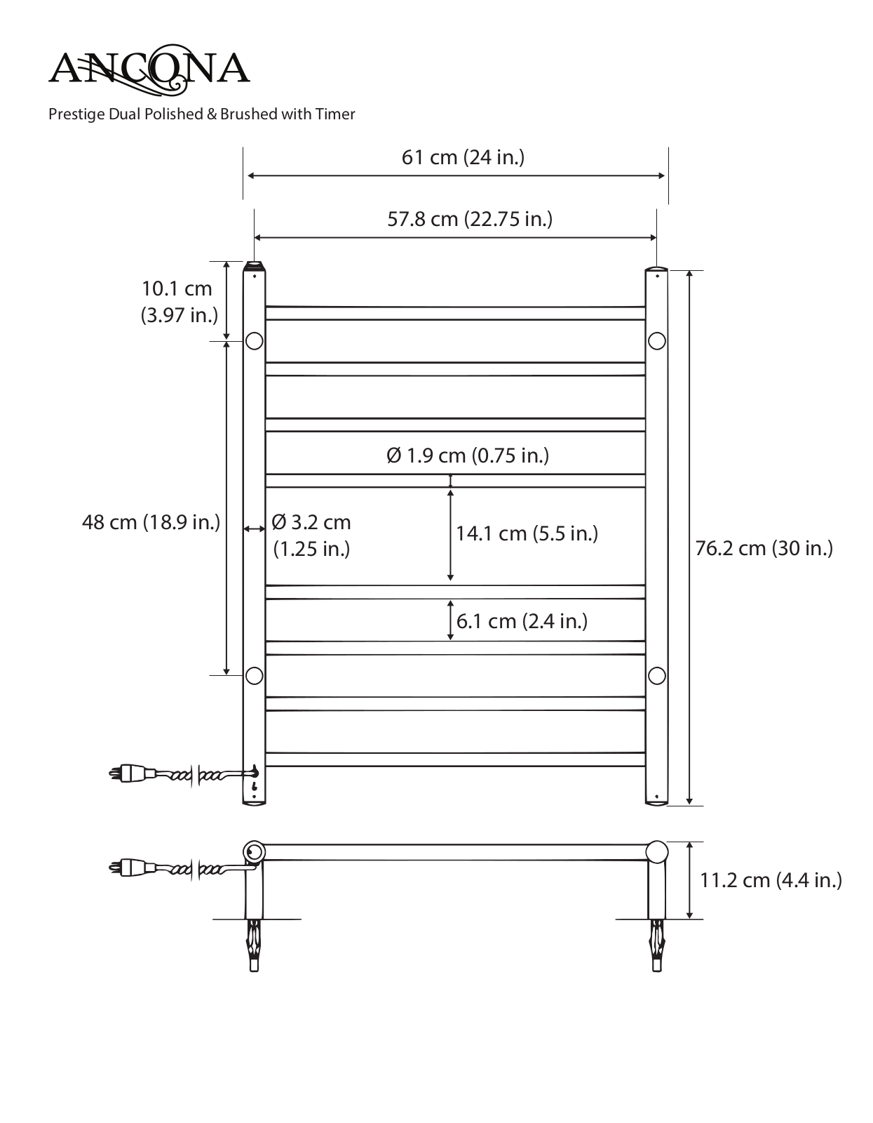 Ancona ACDA1275 Dimensions - ManualMachine.com
