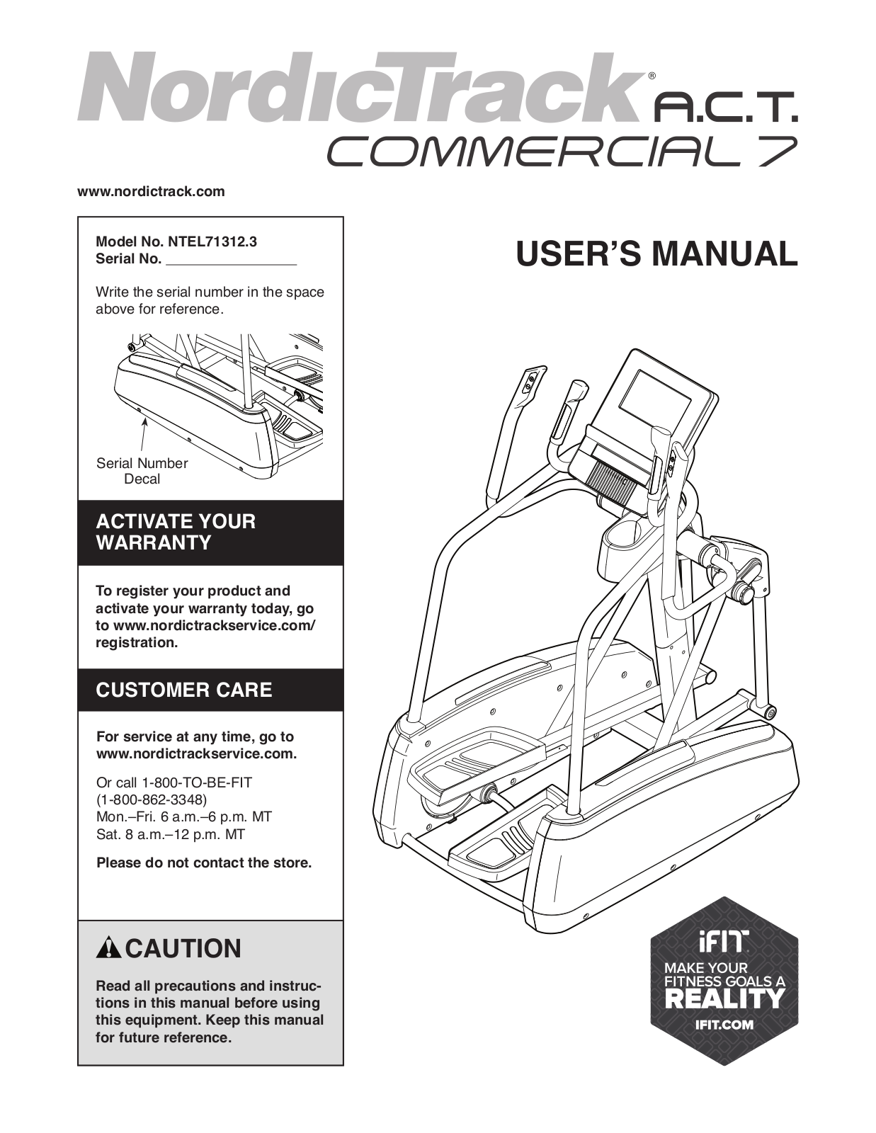 NordicTrack NTEL713123 Owner's Manual